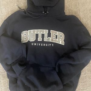 Butler University large navy embroidered hoodie